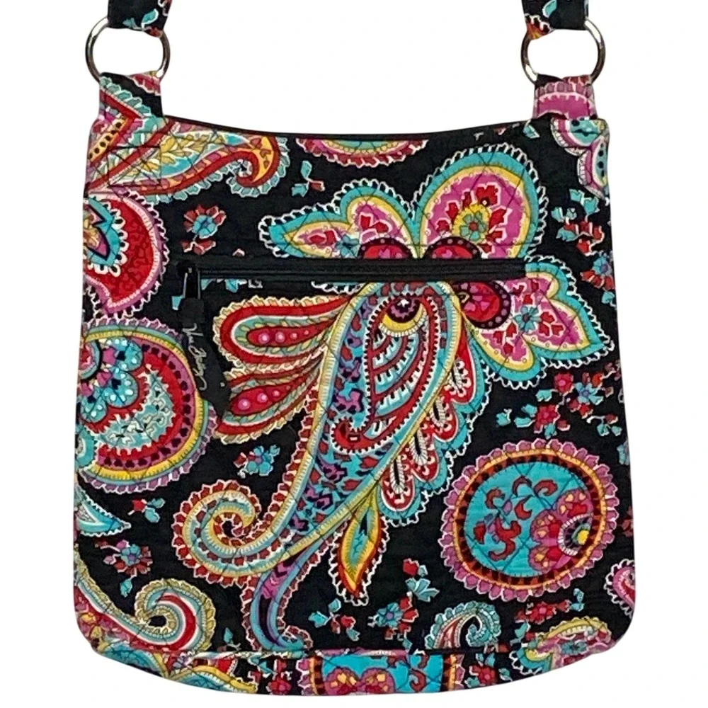 Vera Bradley Womens Parisian Paisley Crossbody Bag Floral Quilted Boho Casual